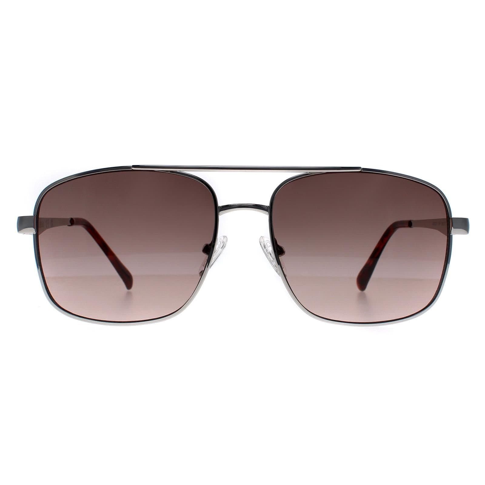 GUESS Guess Men's Aviator Silver Brown Gradient GF0211