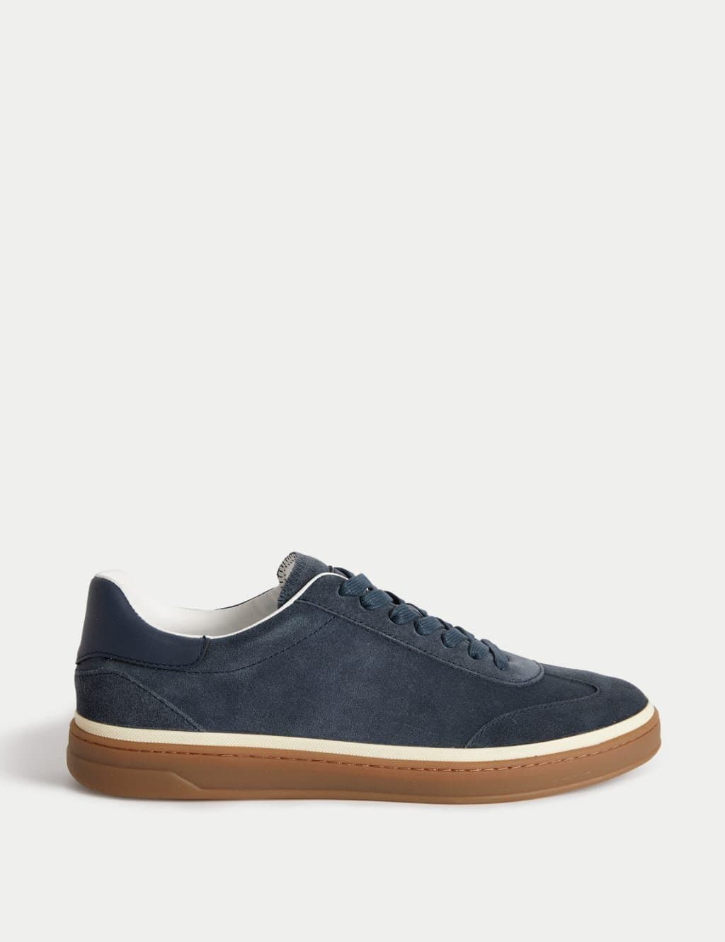 Marks & Spencer M&S Suede Lace-Up Trainers Navy