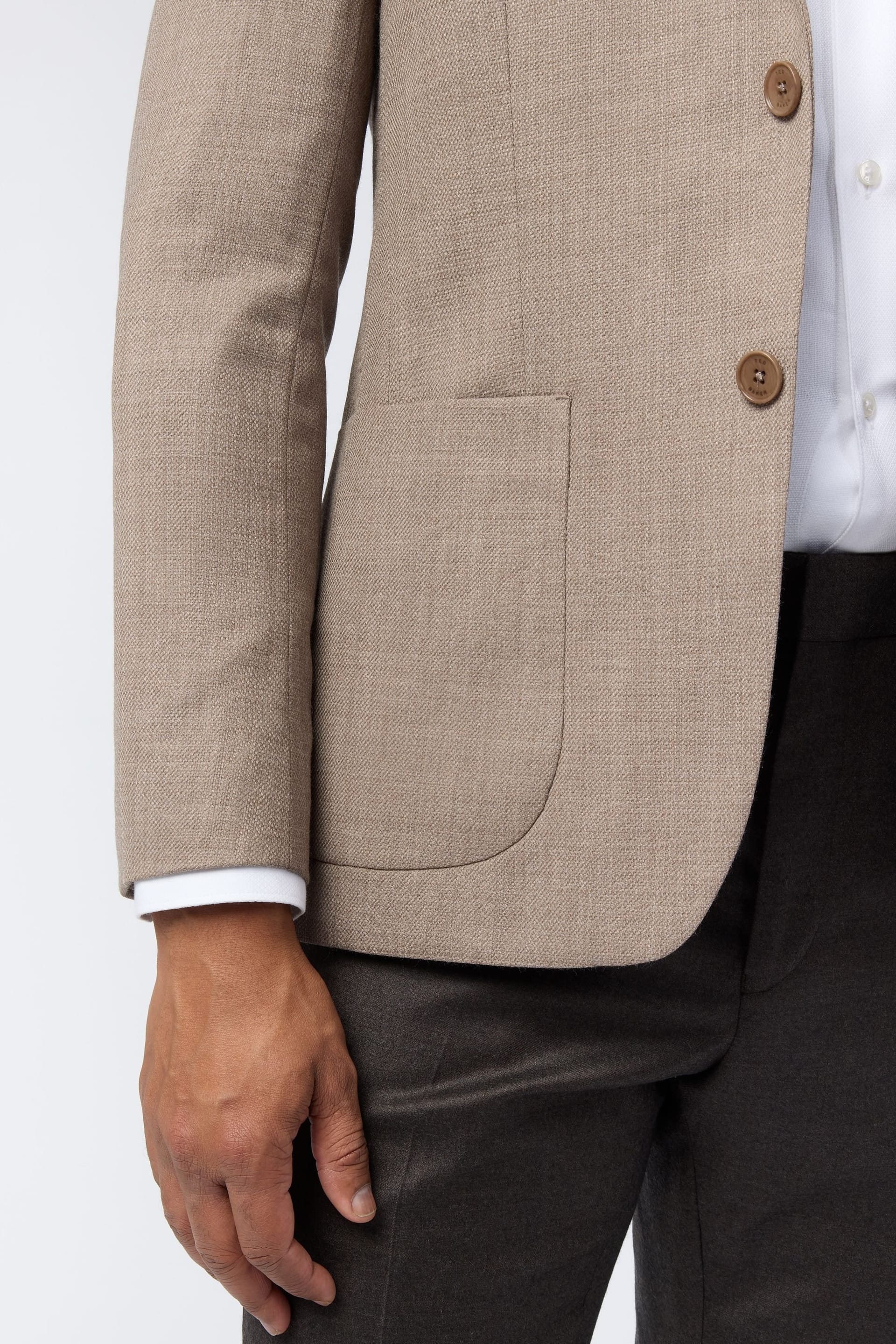 Ted Baker Ted Baker Men's Oram Slim Fit Structure Jacket in Beige - 4