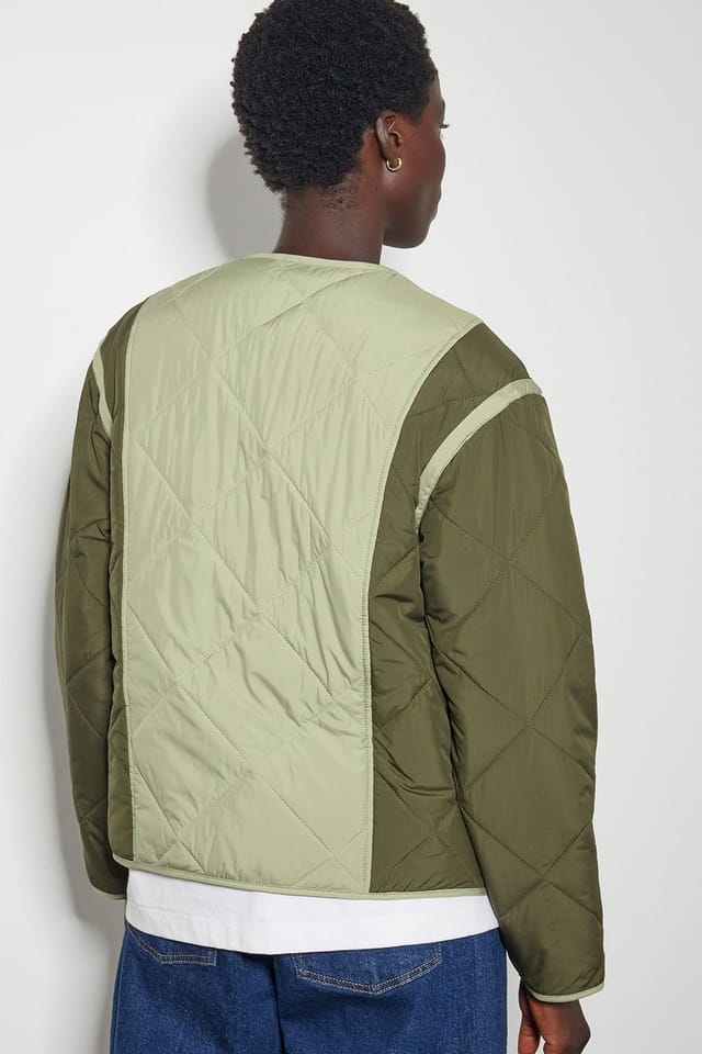 Monsoon Monsoon Women's Lulu Two-Tone Quilted Jacket Green - 3