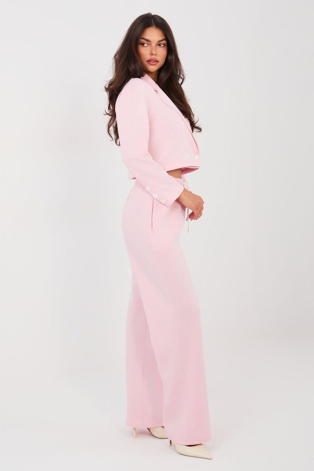Love Lace Love Lace Women's Buttery Soft Blazer Trouser Tracksuit Set in Pink