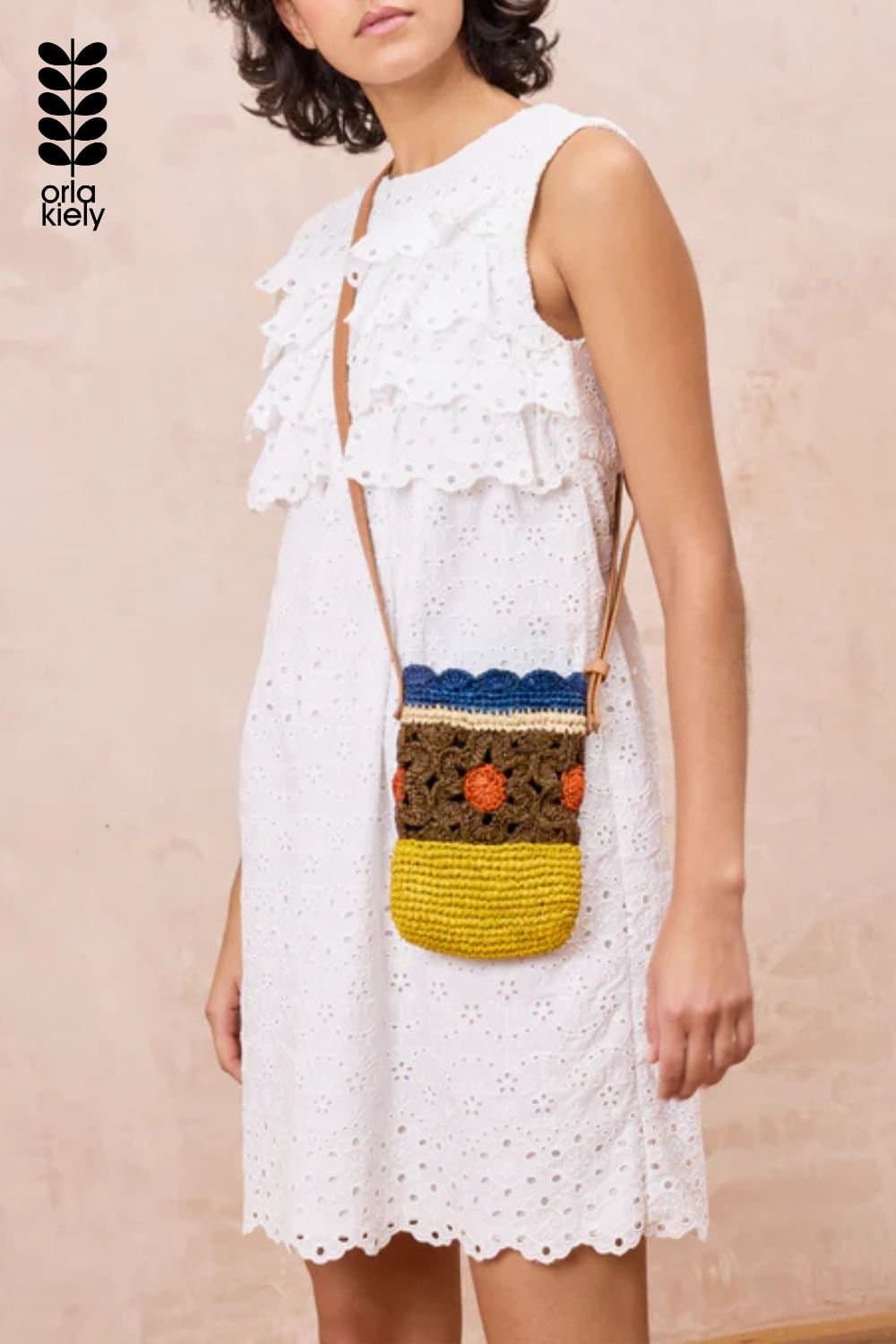 Orla Kiely Orla Kiely Brown Block Flower Phone Pouch