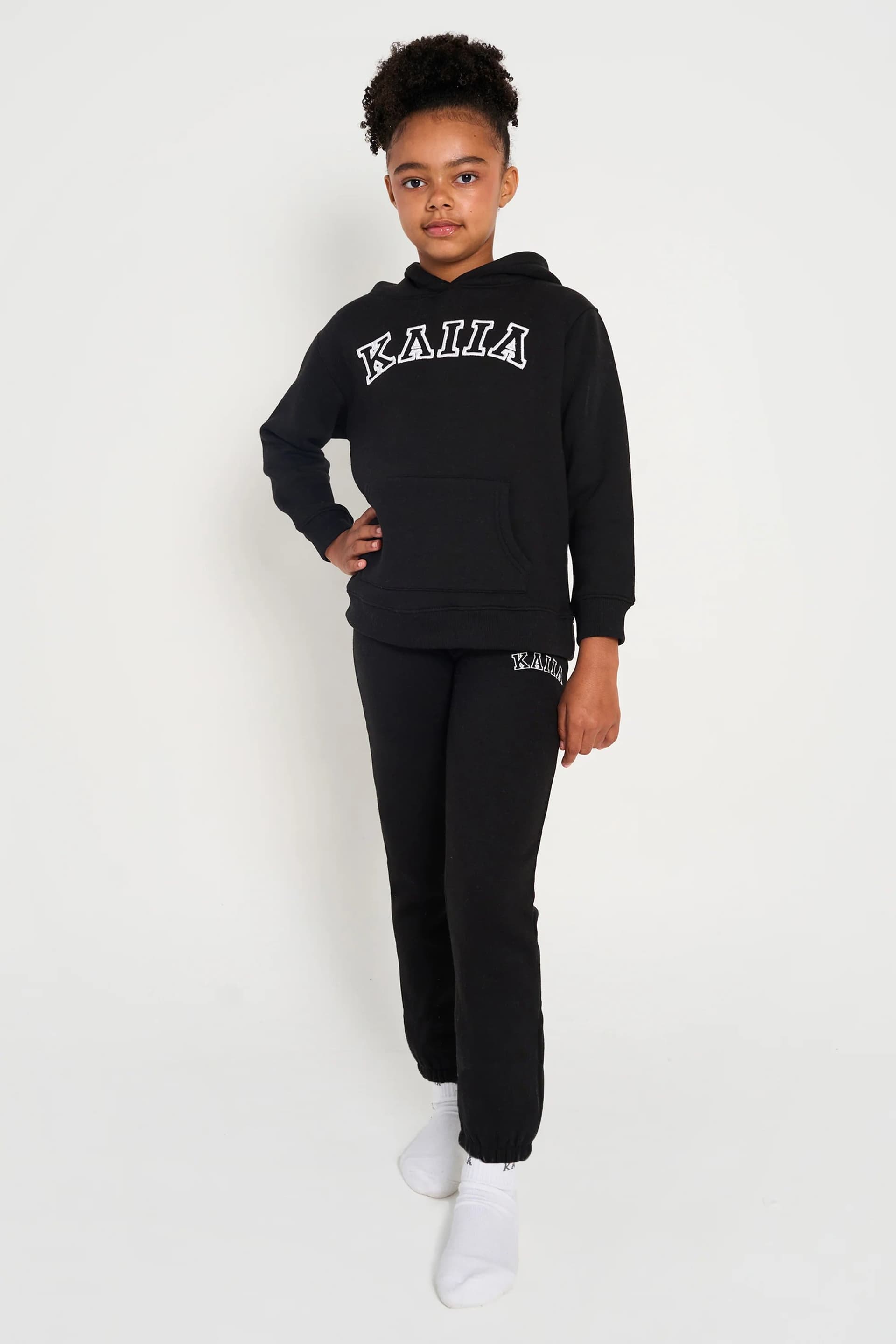 Kaiia Kaiia Kids Cuffed Joggers Black & White