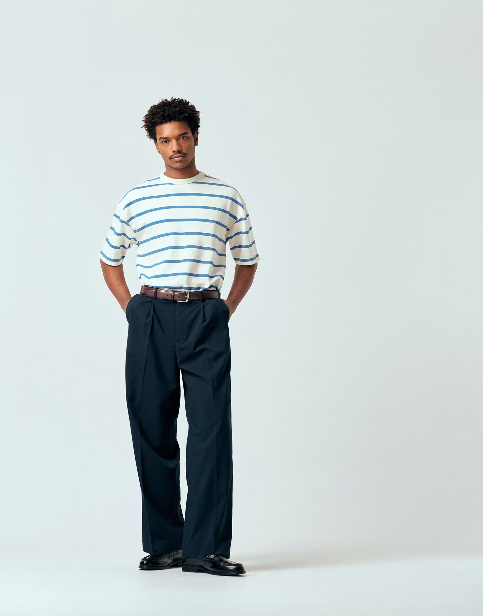 ASOS Weekday loose fit tailored trousers in navy