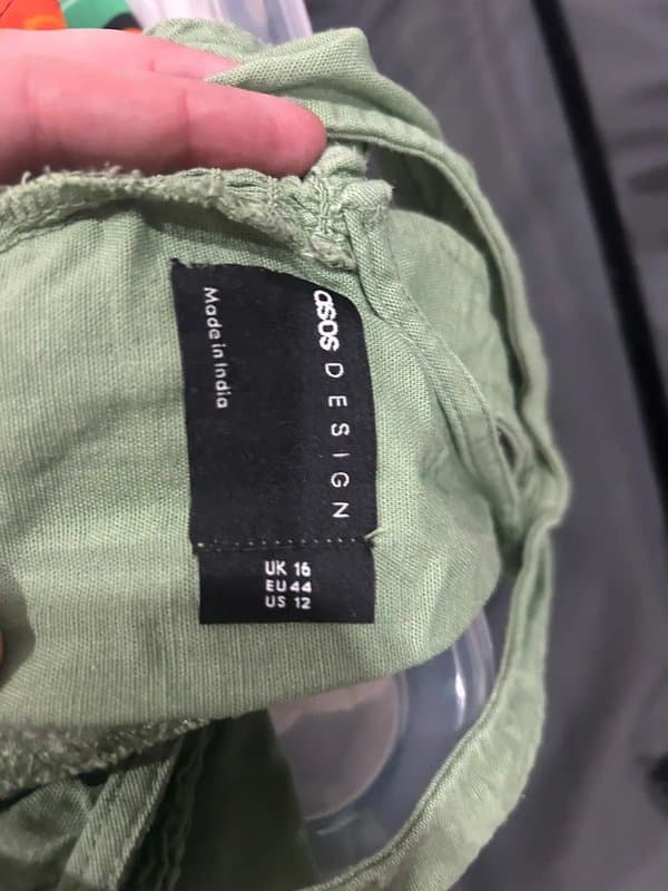 ASOS ASOS green linen style dress size 16