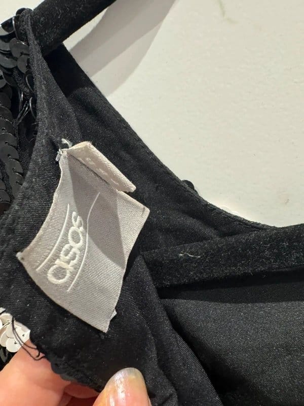 ASOS Black Sequin Halter Top