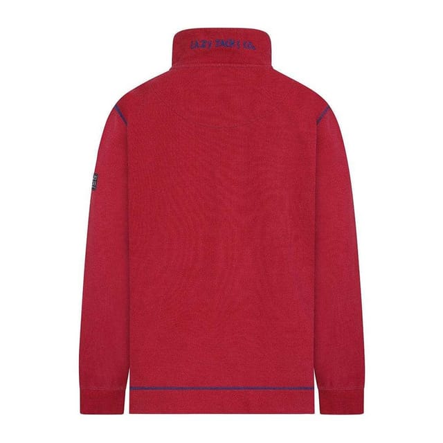 Lazy Jacks Lazy Jacks Men's Plain Quarter Zip Sweatshirt in Dark Pink - 2