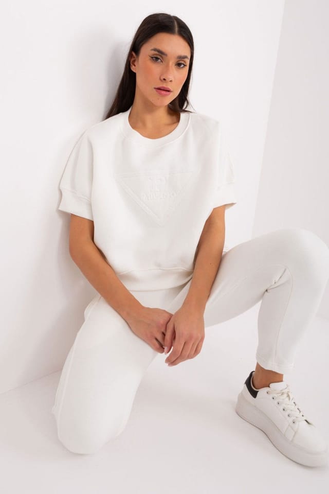 Love Lace Love Lace Women's Insulated Cotton Polyester Casual Sweatshirt Set in White - 2