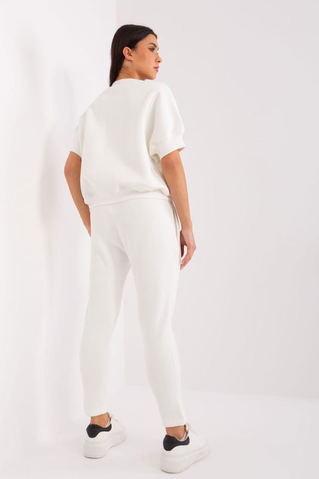 Love Lace Love Lace Women's Insulated Cotton Polyester Casual Sweatshirt Set in White - 3