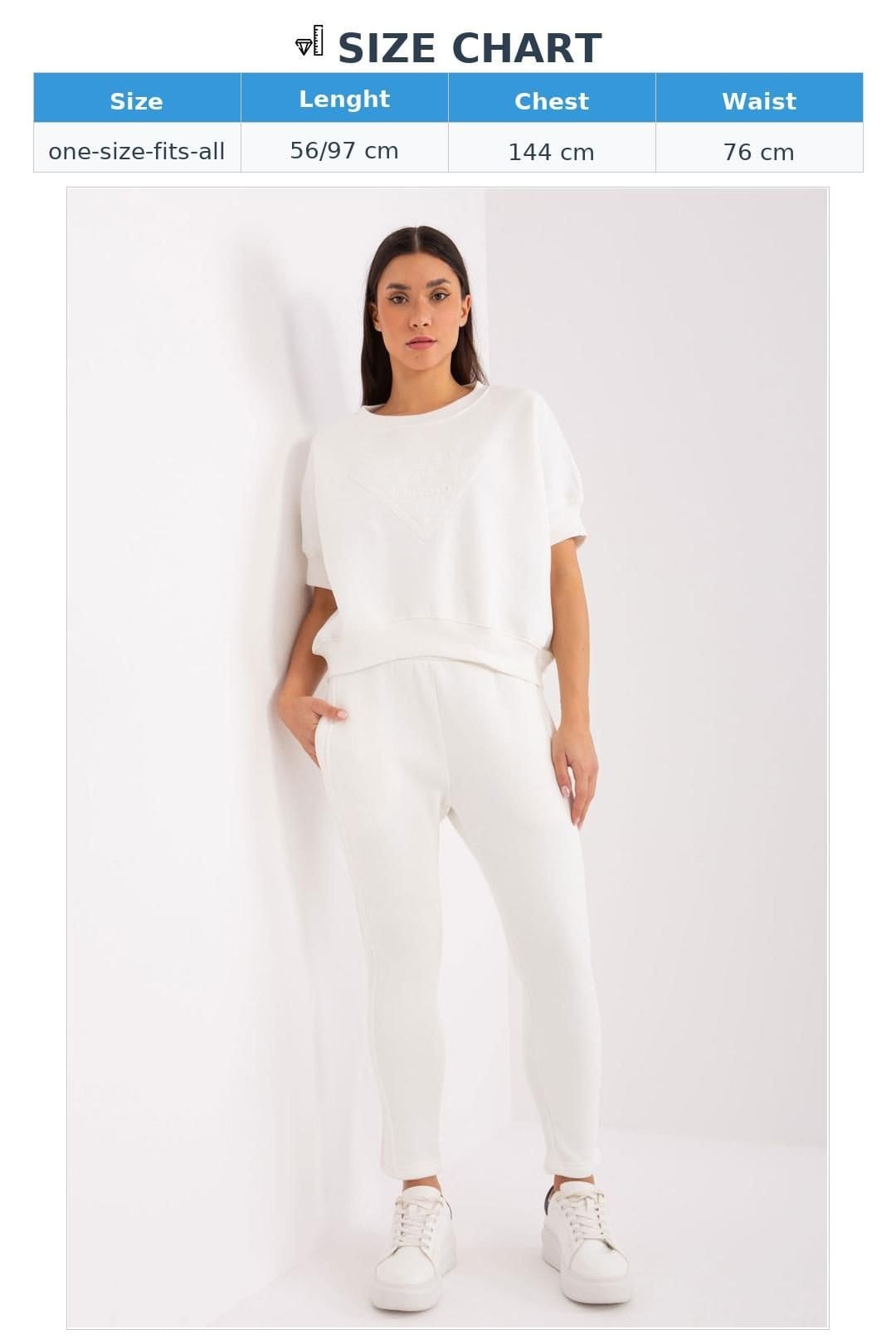 Love Lace Love Lace Women's Insulated Cotton Polyester Casual Sweatshirt Set in White - 4
