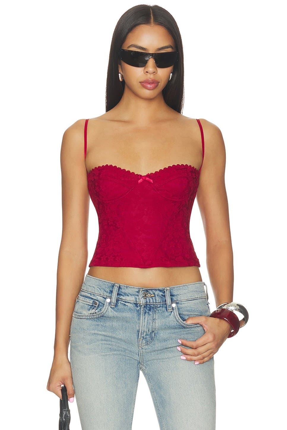 revolve Revolve Red Lace Bandeau Corset