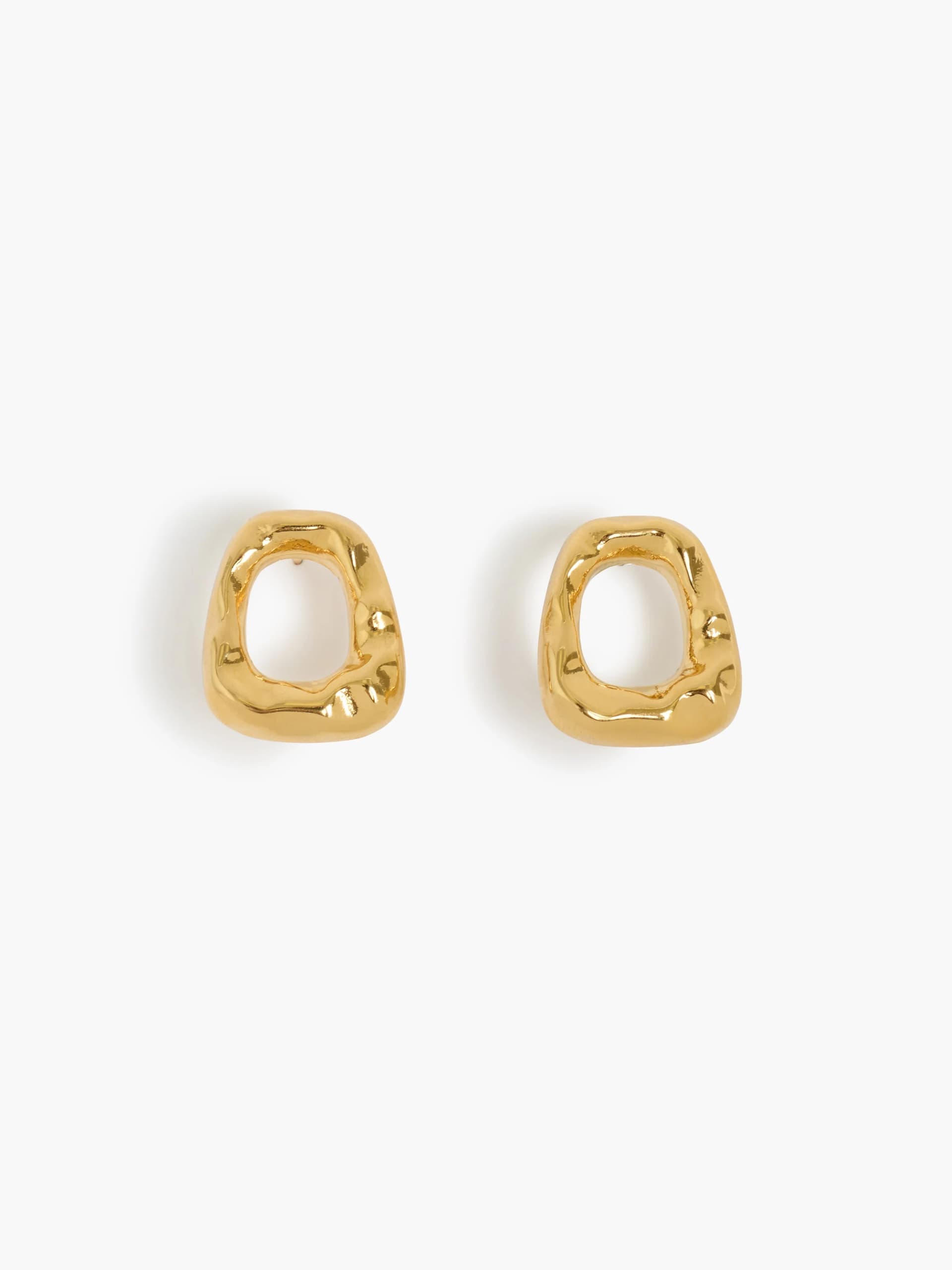 French Connection French Connection Warm Gold Molten Ring Stud Earrings