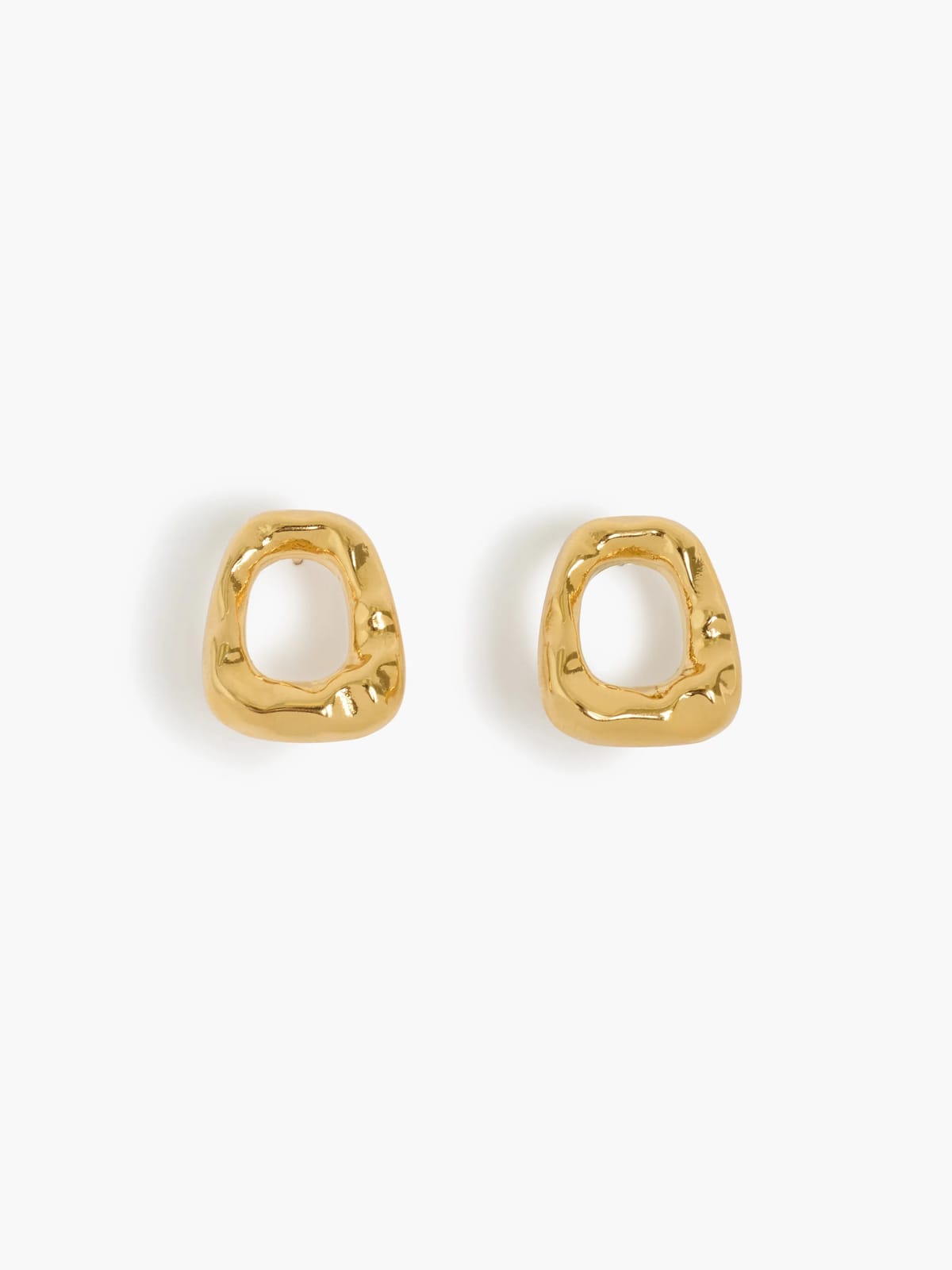 French Connection Molten Ring Stud Earrings Warm Gold - 1
