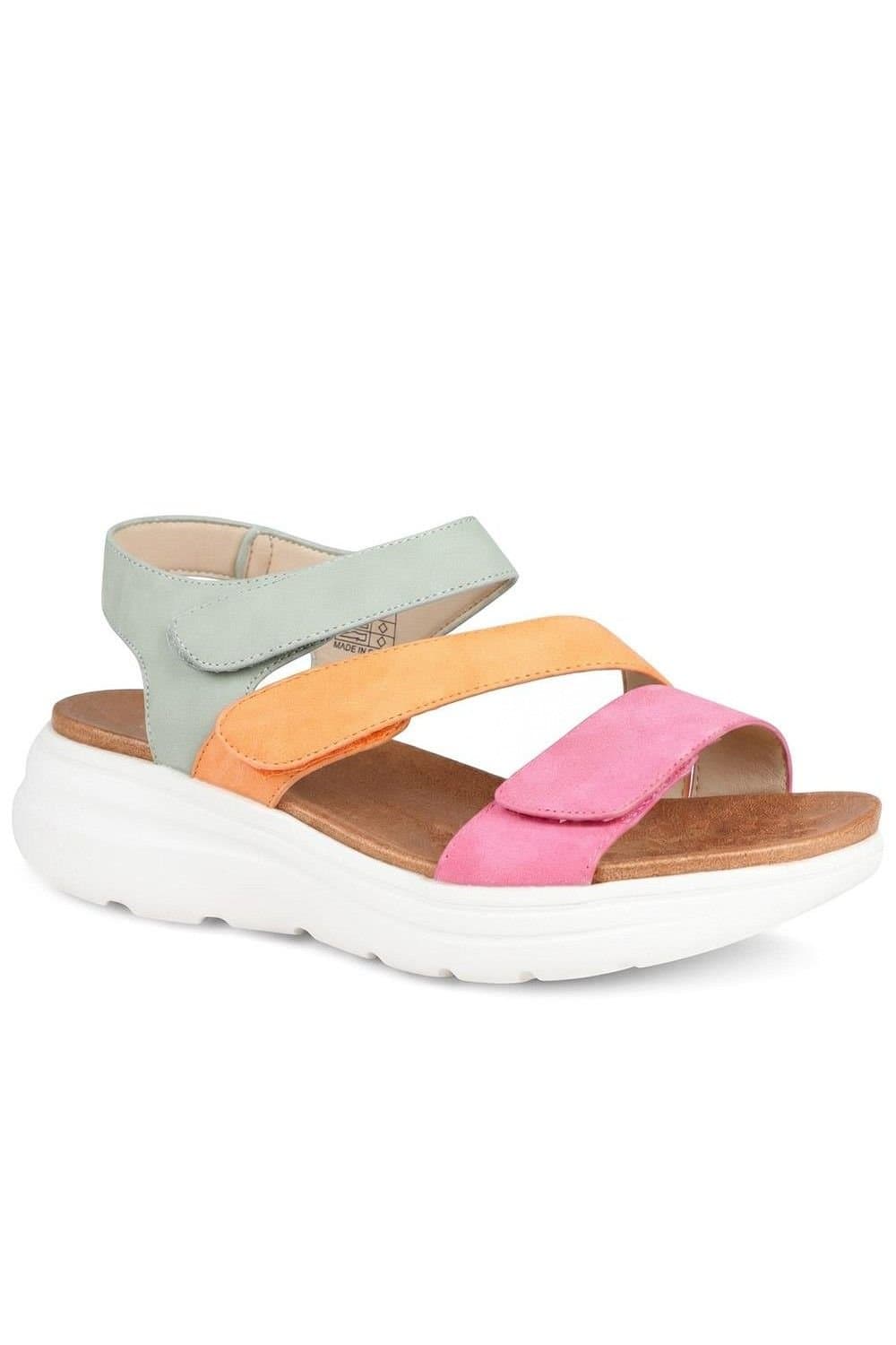 Pavers Pavers Women's Wide Fit Triple Adjustable Strap Sandals in Pink