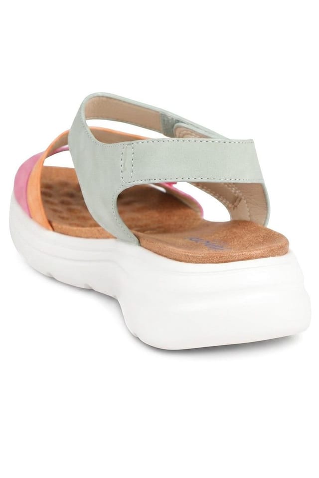 Pavers Pavers Women's Wide Fit Triple Adjustable Strap Sandals in Pink - 3
