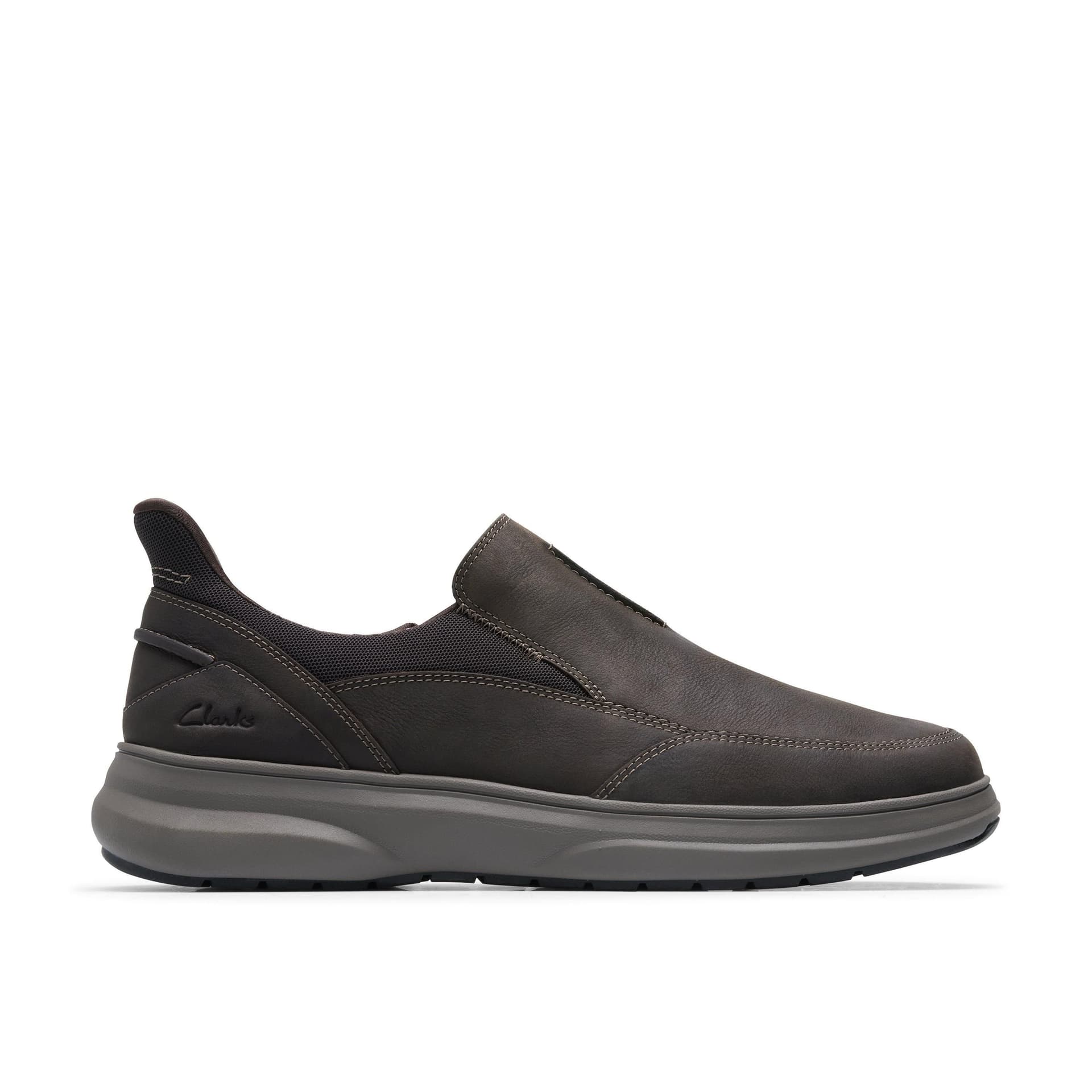 Clarks Clarks Men's Mullan Step Dark Brown Leather Slip Ons