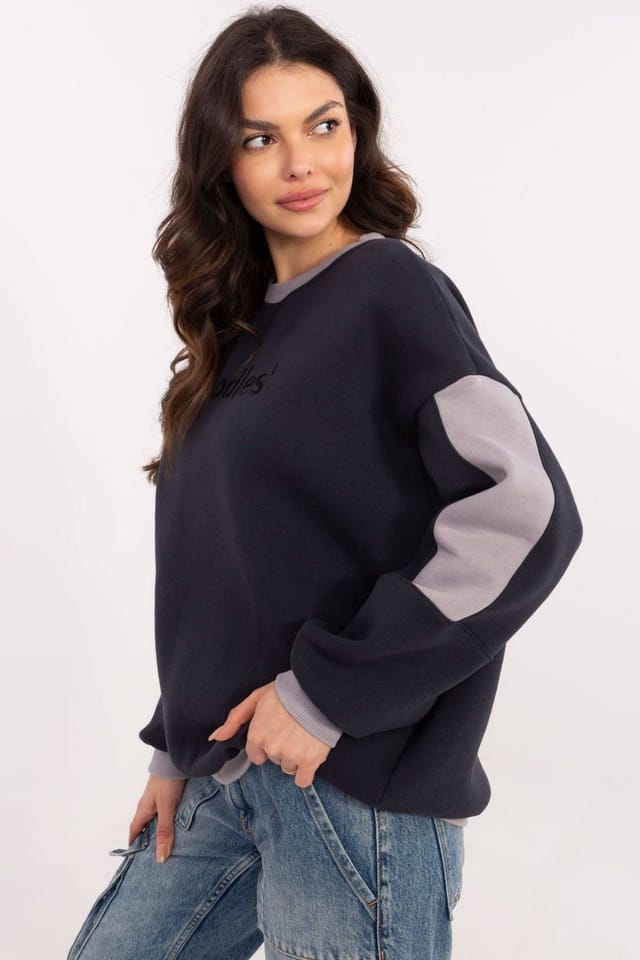 Love Lace Love Lace Women's Casual Logo Embroidered Cotton Polyester Sweatshirt in Blue - 2