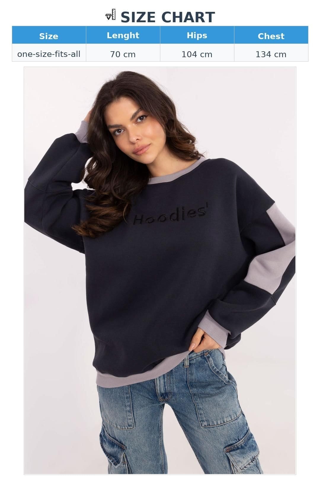 Love Lace Love Lace Women's Casual Logo Embroidered Cotton Polyester Sweatshirt in Blue - 4