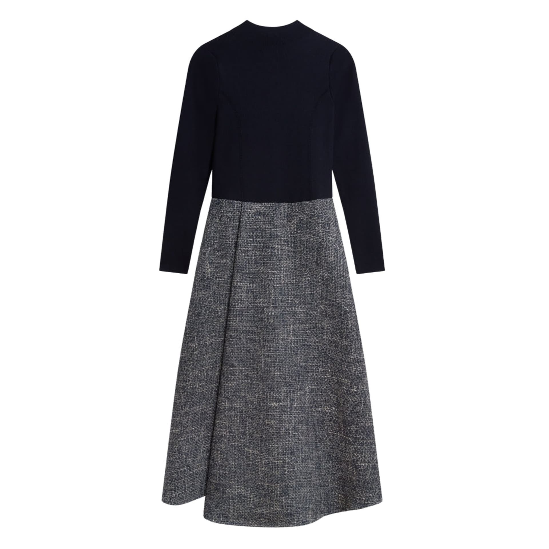 Ted Baker Ted Baker Women's Abieb Long Sleeve Round Neck Regular Fit Midi Dress in Dark Grey