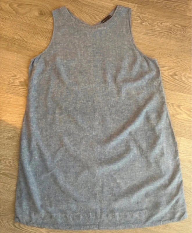 M&S Collection Chambray Sleeveless Shift Dress Light Blue