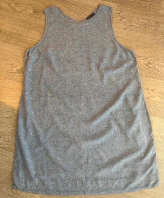 Marks & Spencer M&S Collection Chambray Sleeveless Shift Dress Blue Size 22 UK Casual Summer Dress
