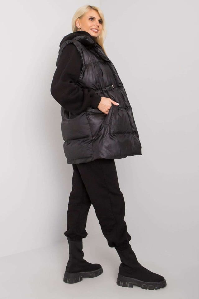 Love Lace Love Lace Women's Insulated Down Vest Hoodie Sweatpants Set in Black - 3