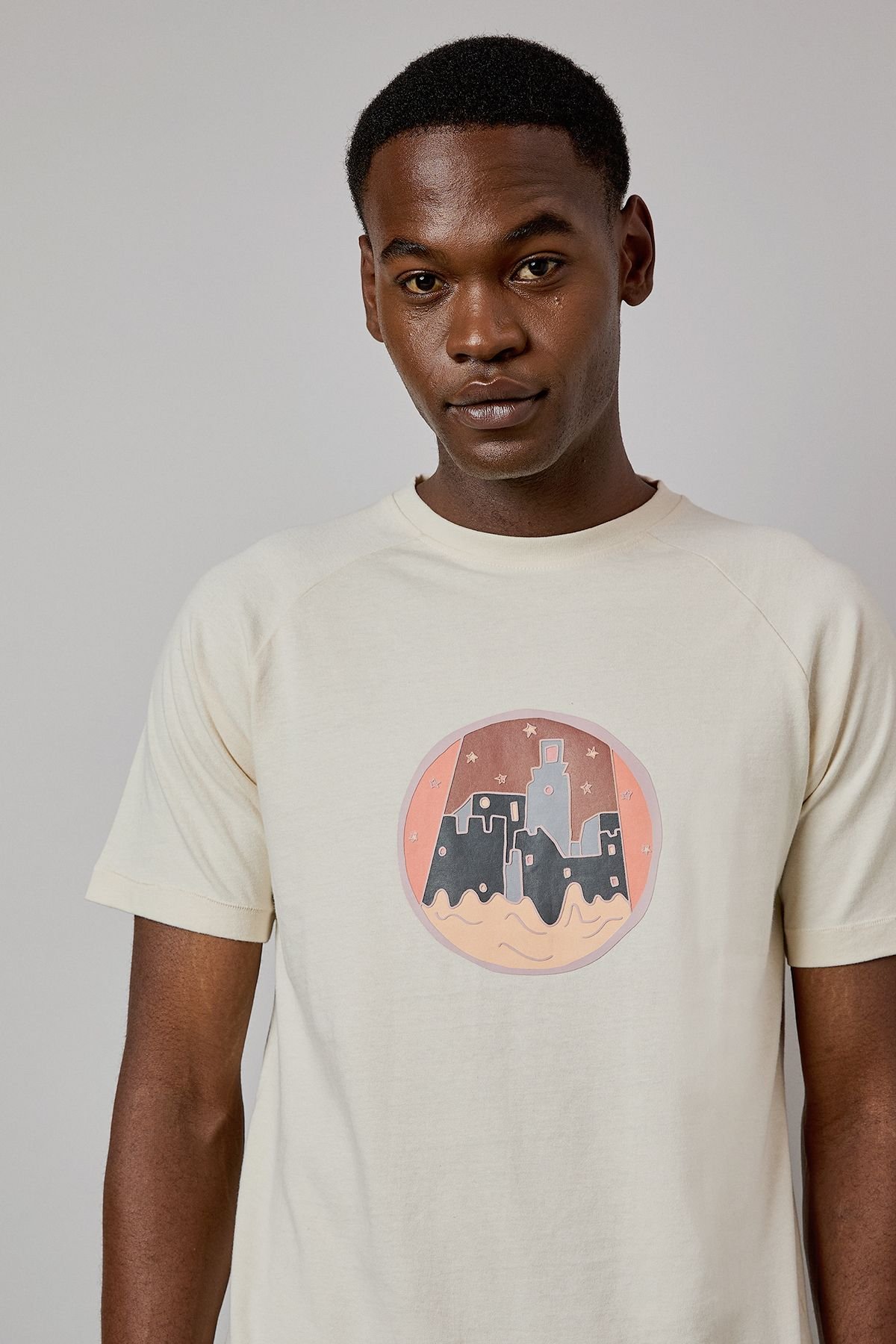 Burton Burton Men's Cream Sunrise Logo Print Raglan T-Shirt - 4