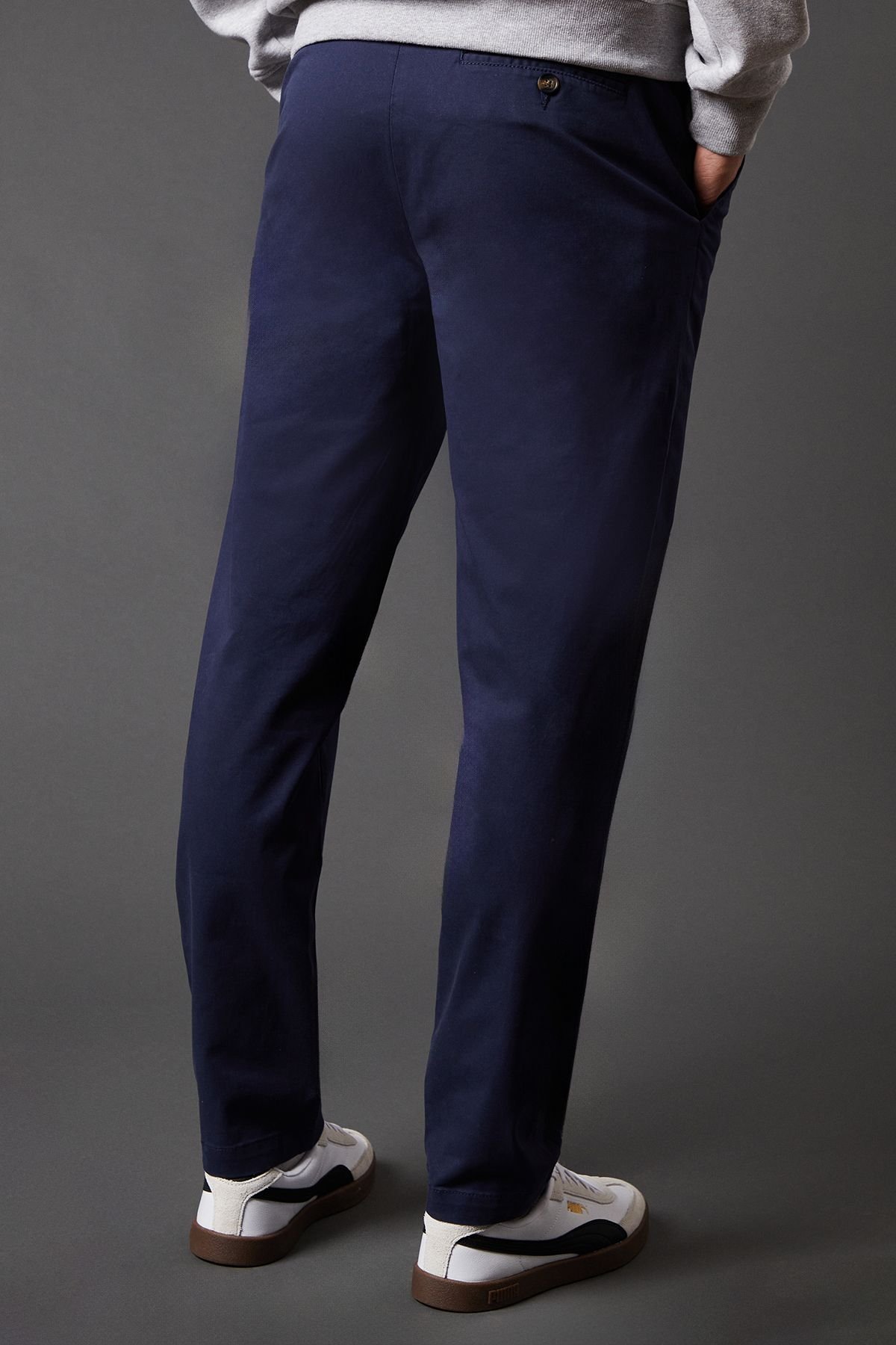 Burton Burton Men's Royal Blue Slim Fit Chino Trousers - 3