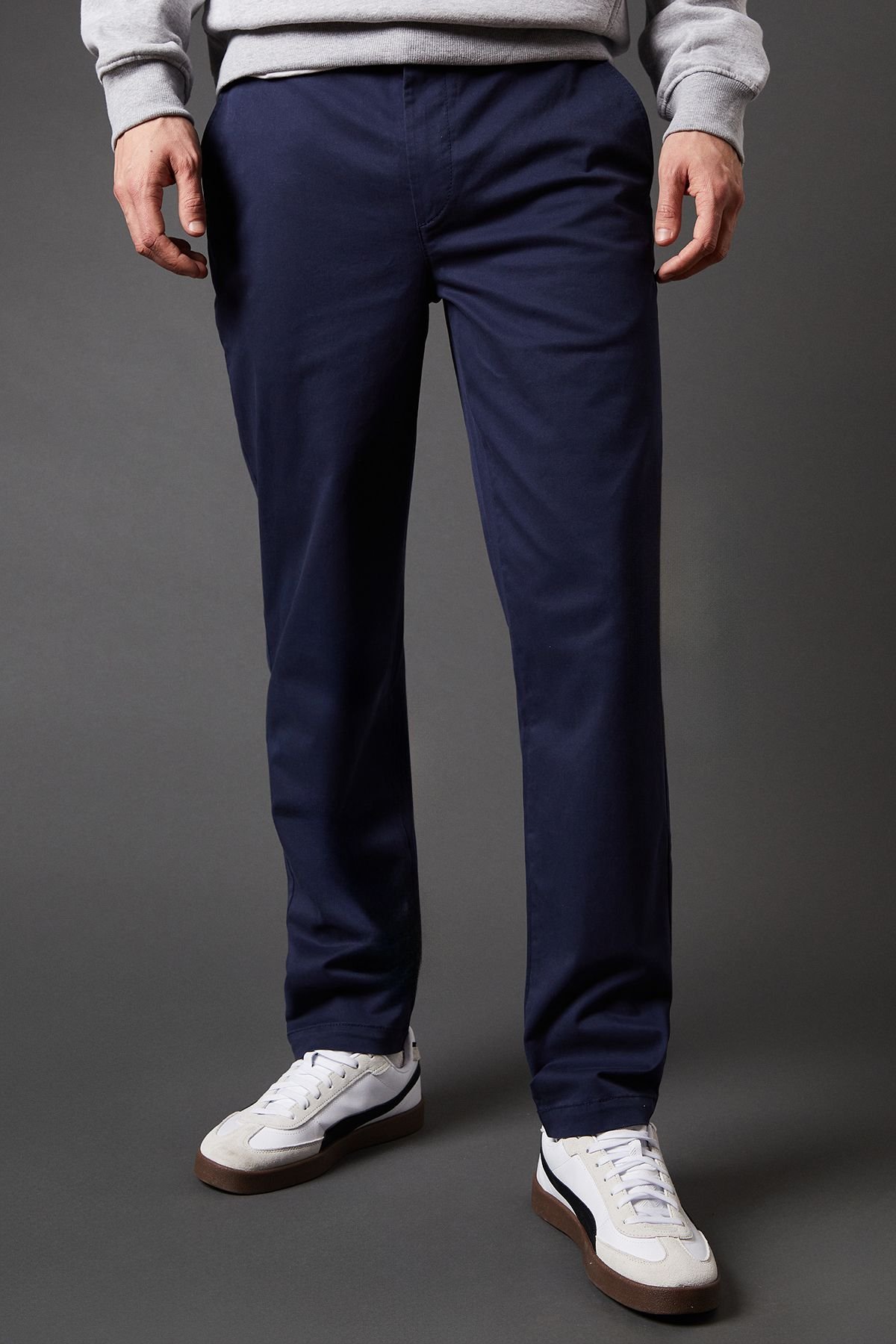 Burton Burton Men's Royal Blue Slim Fit Chino Trousers - 4