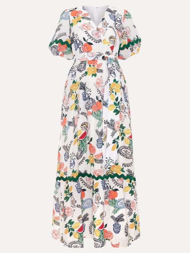 Phase Eight Phase Eight Women's Rochella Puff Sleeve Wrap Maxi Dress in White - 2