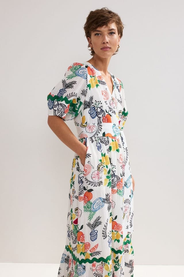 Phase Eight Phase Eight Women's Rochella Puff Sleeve Wrap Maxi Dress in White - 3