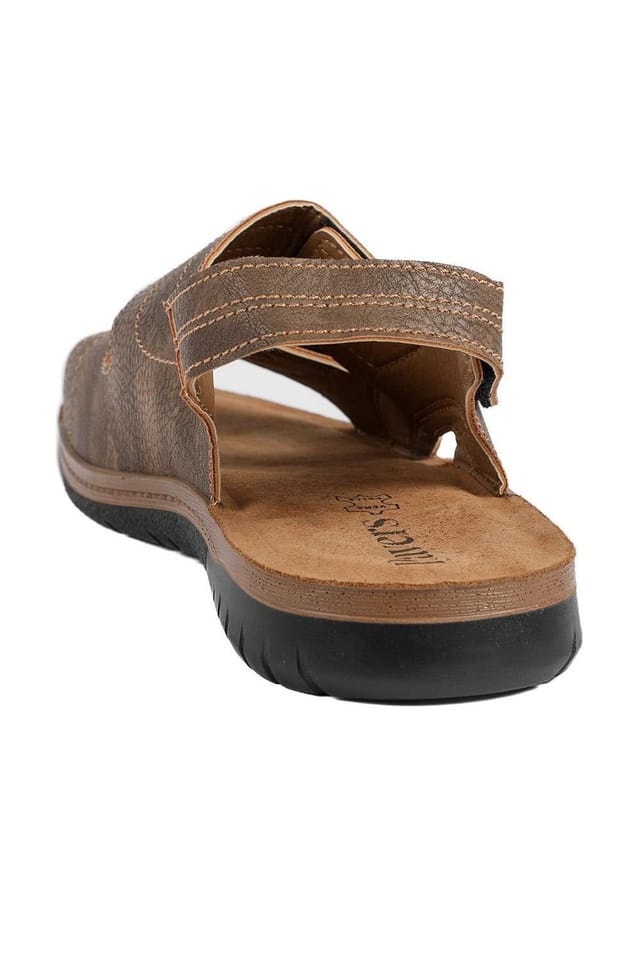 Pavers Pavers Men's Touch Fasten Casual Sandals with Flat Heels in Brown - 3