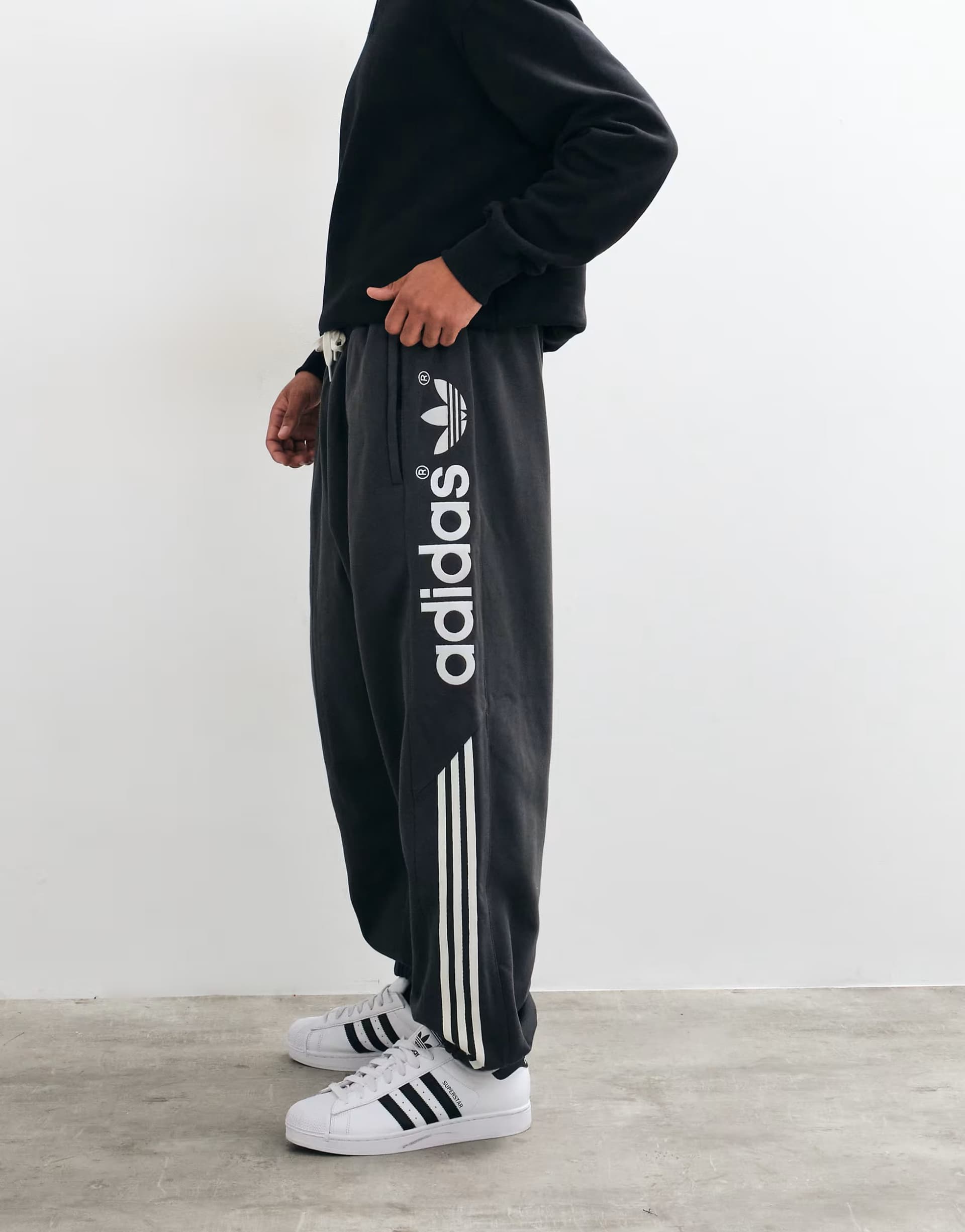 ASOS adidas Originals signature blocked track pants in black
