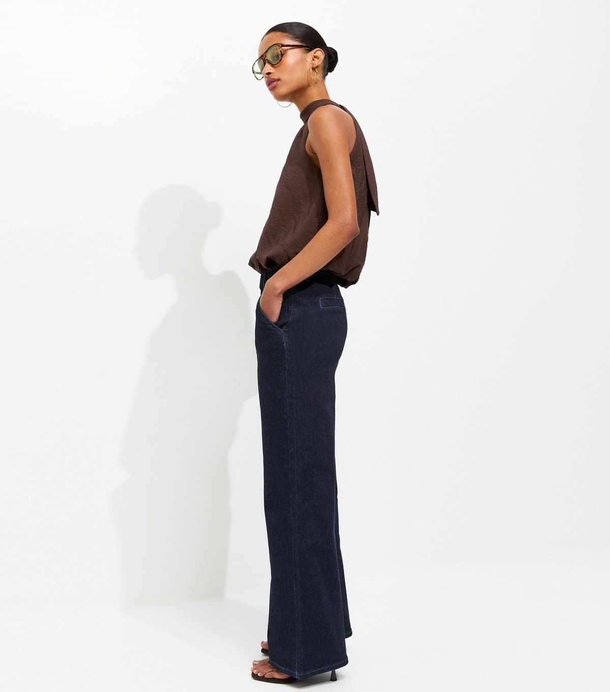 New Look Women's Navy Seam From Wide Leg Jeans New Look