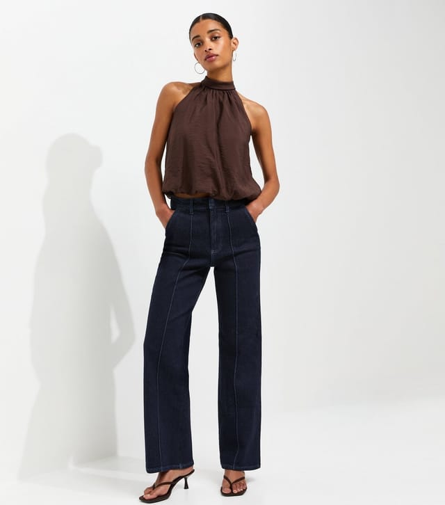 New Look Women's Navy Seam From Wide Leg Jeans New Look - 2