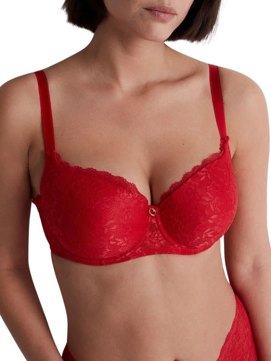 Aubade Aubade Women's Rosessence Care Half Cup Bra in Red