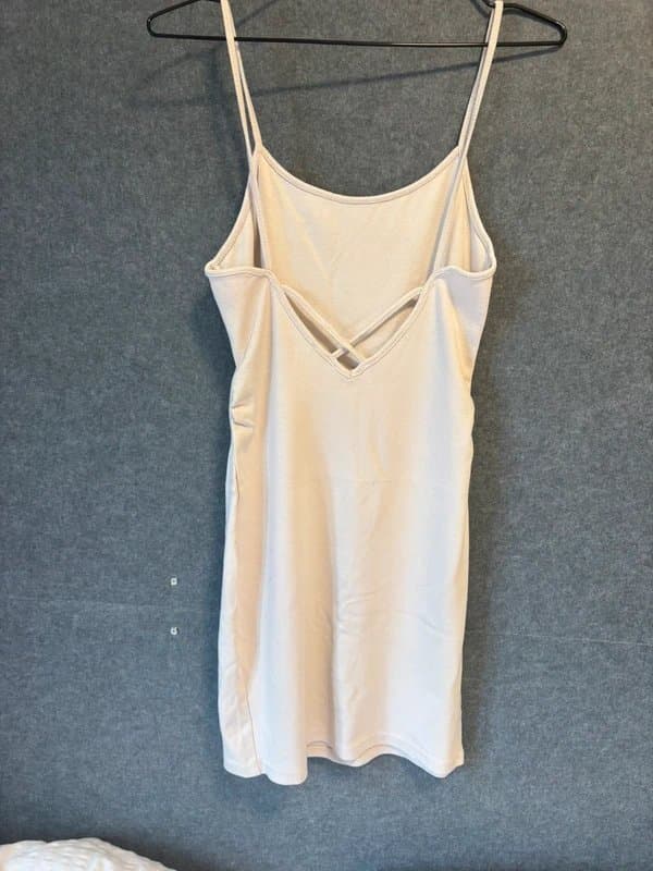 Bershka Beige Ruched Bodycon Mini Dress