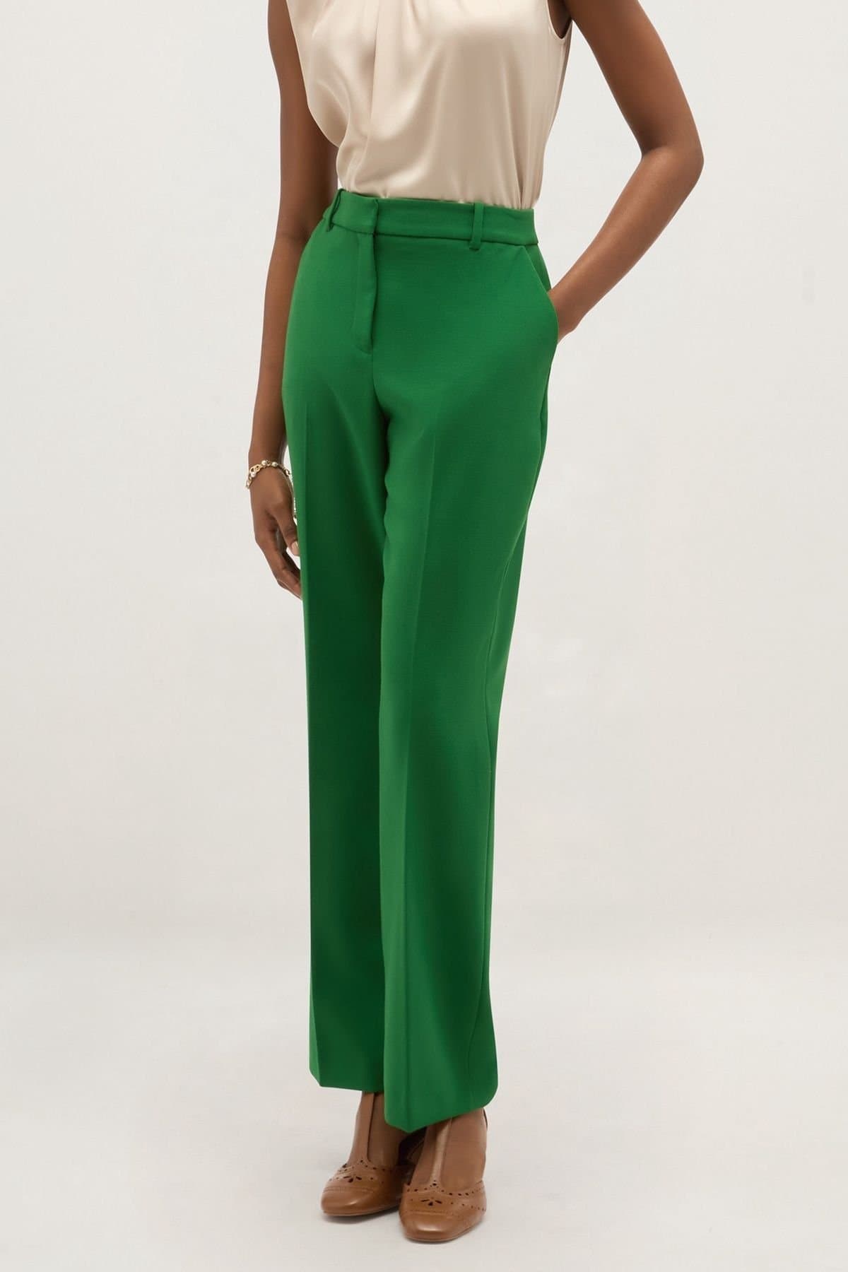 Hobbs London Hobbs London Women's Petite Haley Trouser in Emerald