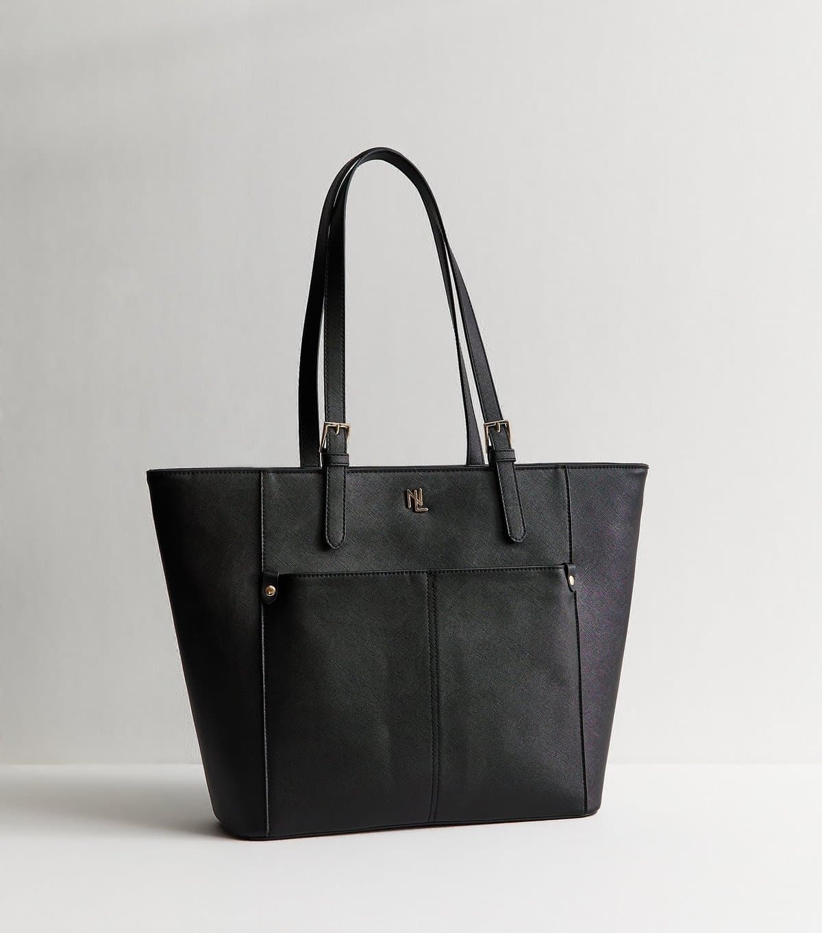 New Look New Look Black Textured Faux Leather Tote Bag