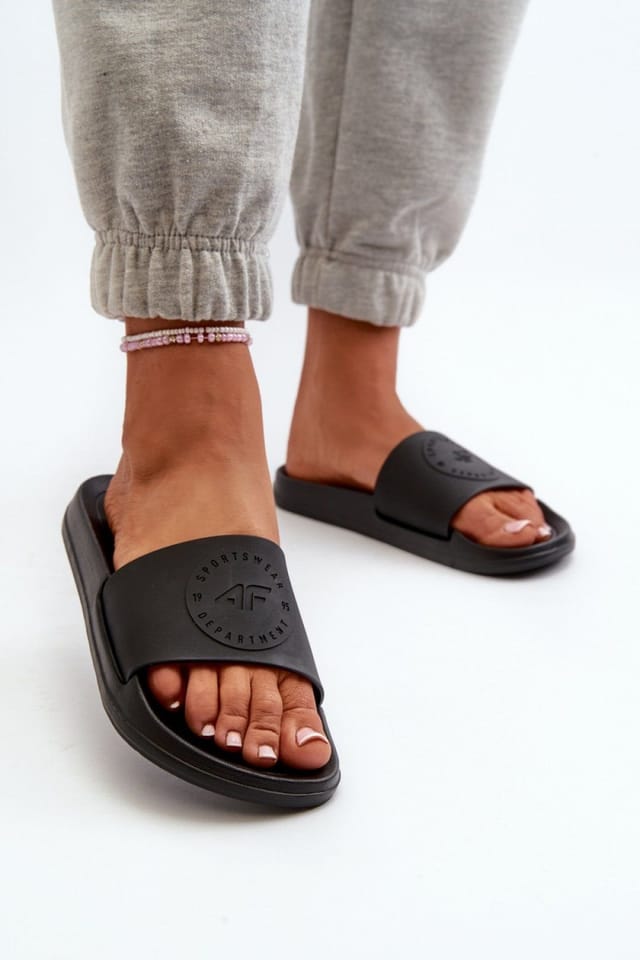 Love Lace Love Lace Women's Textured Molded Insole EVA Foam Flip Flops Beach Pool Sandals in Black - 3