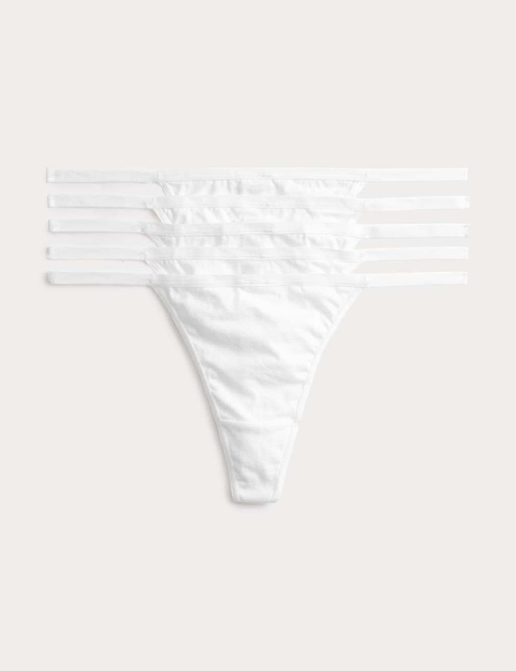 Marks & Spencer M&S 5 Pack Pure Cotton G-String Thongs White