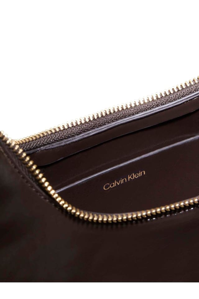 Calvin Klein Calvin Klein Women's Foil Logo Glossy Shoulder Bag Brown - 3