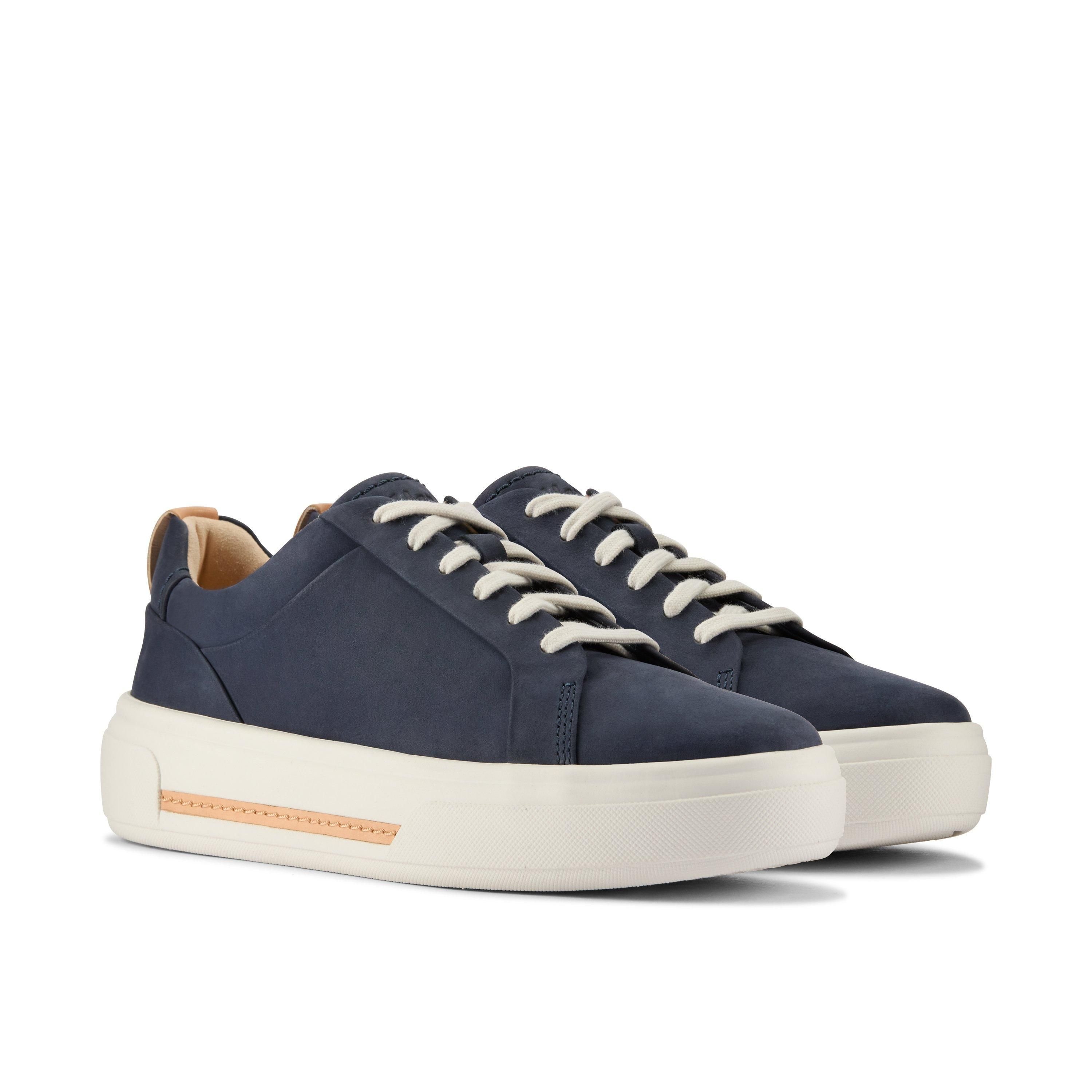 Clarks Clarks Women's Hollyhock Walk Navy Nubuck Trainers, Lace Up in Blue - 4