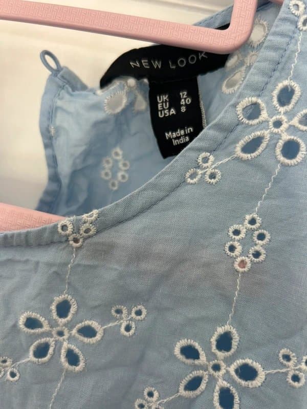 New Look New Look blue embroidered top - 12