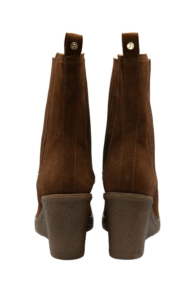 Ravel Ravel Women's Tan Suede 'Calvay' Wedge Boots - 3