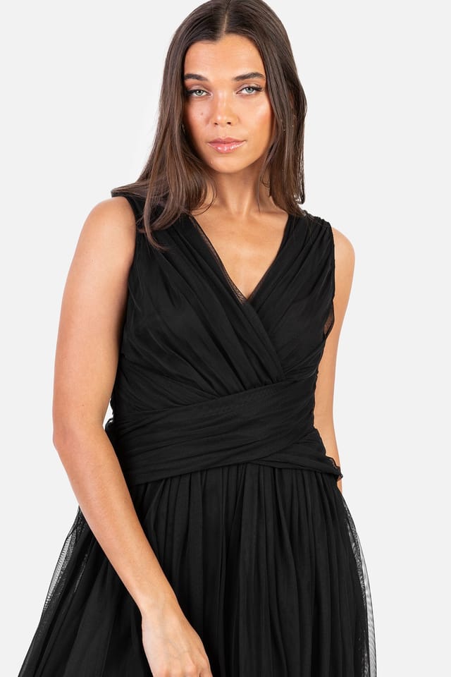 Anaya with Love Anaya with Love Women's Sleeveless V Neck Maxi Dress in Black - 2