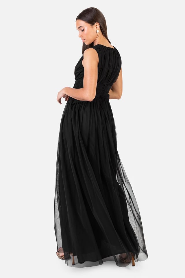 Anaya with Love Anaya with Love Women's Sleeveless V Neck Maxi Dress in Black - 3