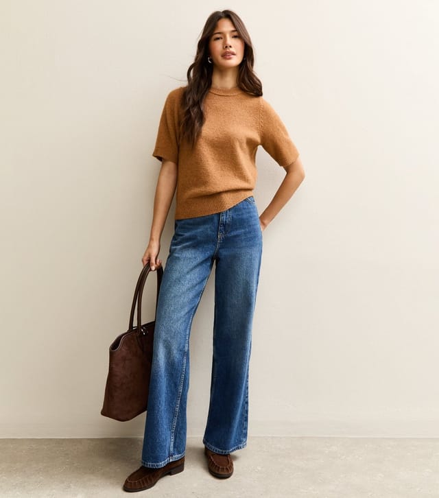New Look Women's Tan Short Sleeve Midweight Knit T-Shirt New Look - 3