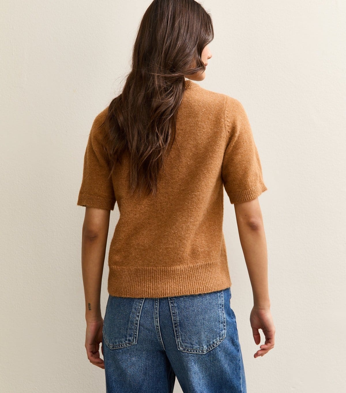New Look Women's Tan Short Sleeve Midweight Knit T-Shirt New Look - 4