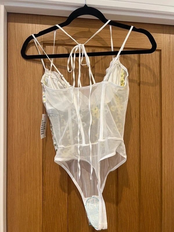 ASOS Design White Embroidered Bodysuit